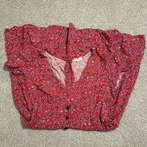 Red and Blue Floral Dress, size small.
